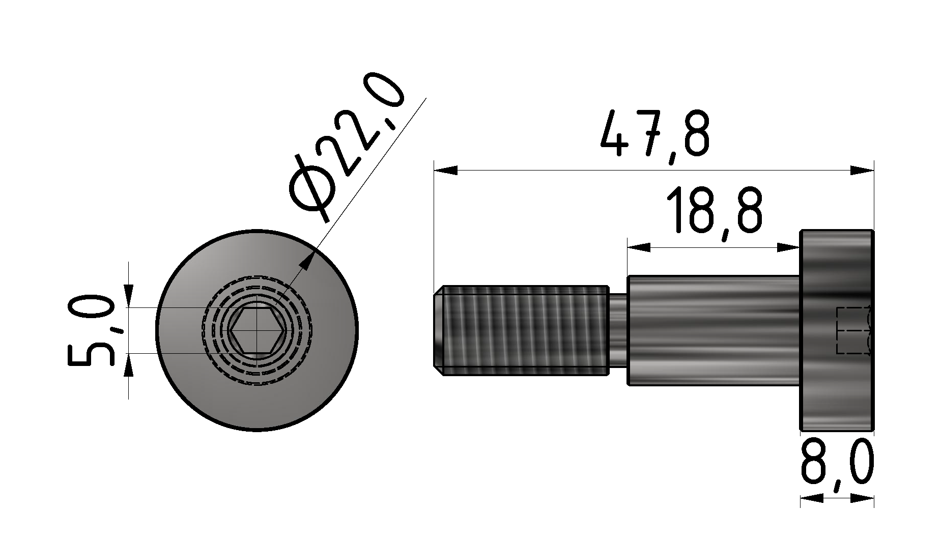 Bolzen 8 D14 z, verzinkt