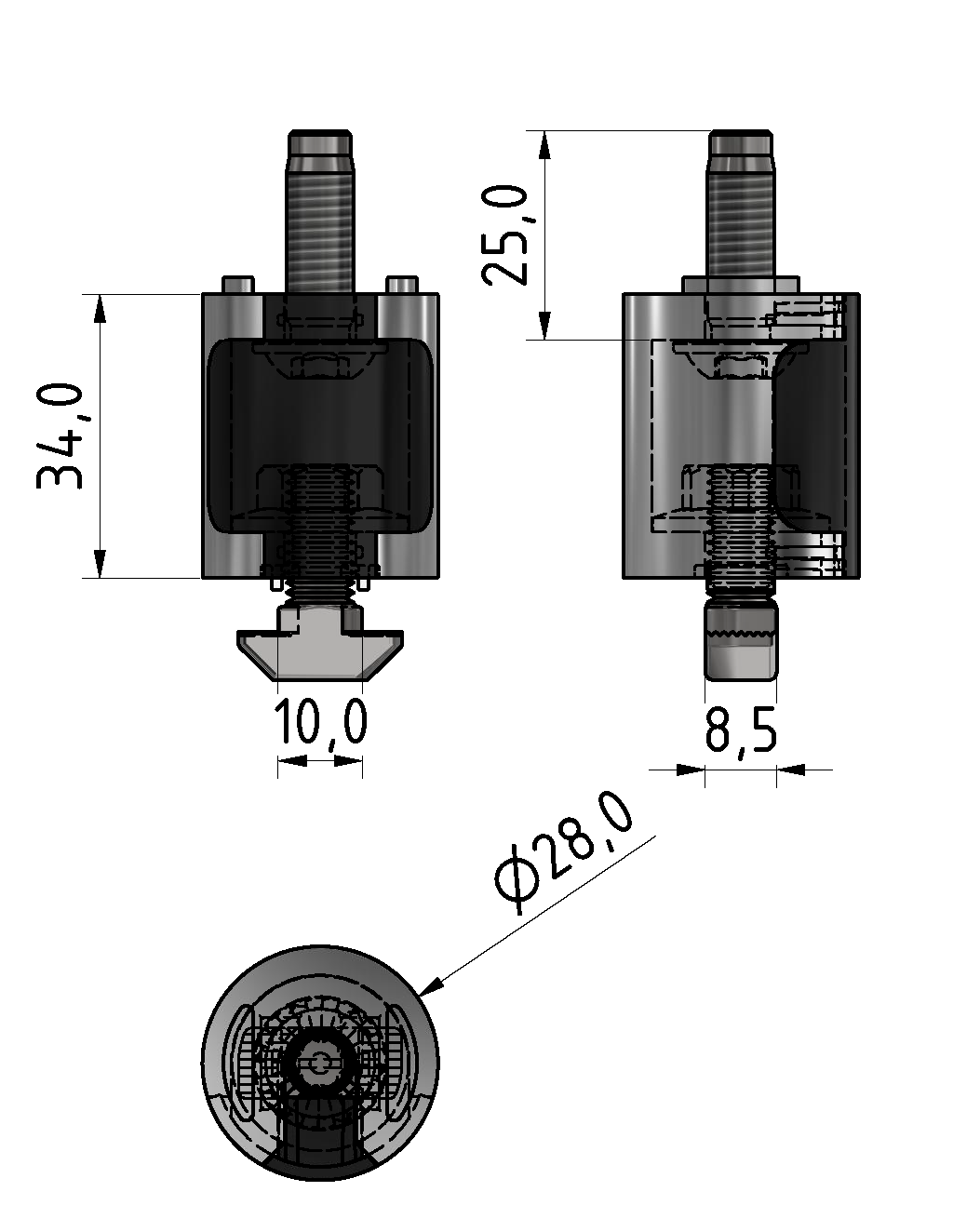 T- Verbinder -10 Set, natur - D28