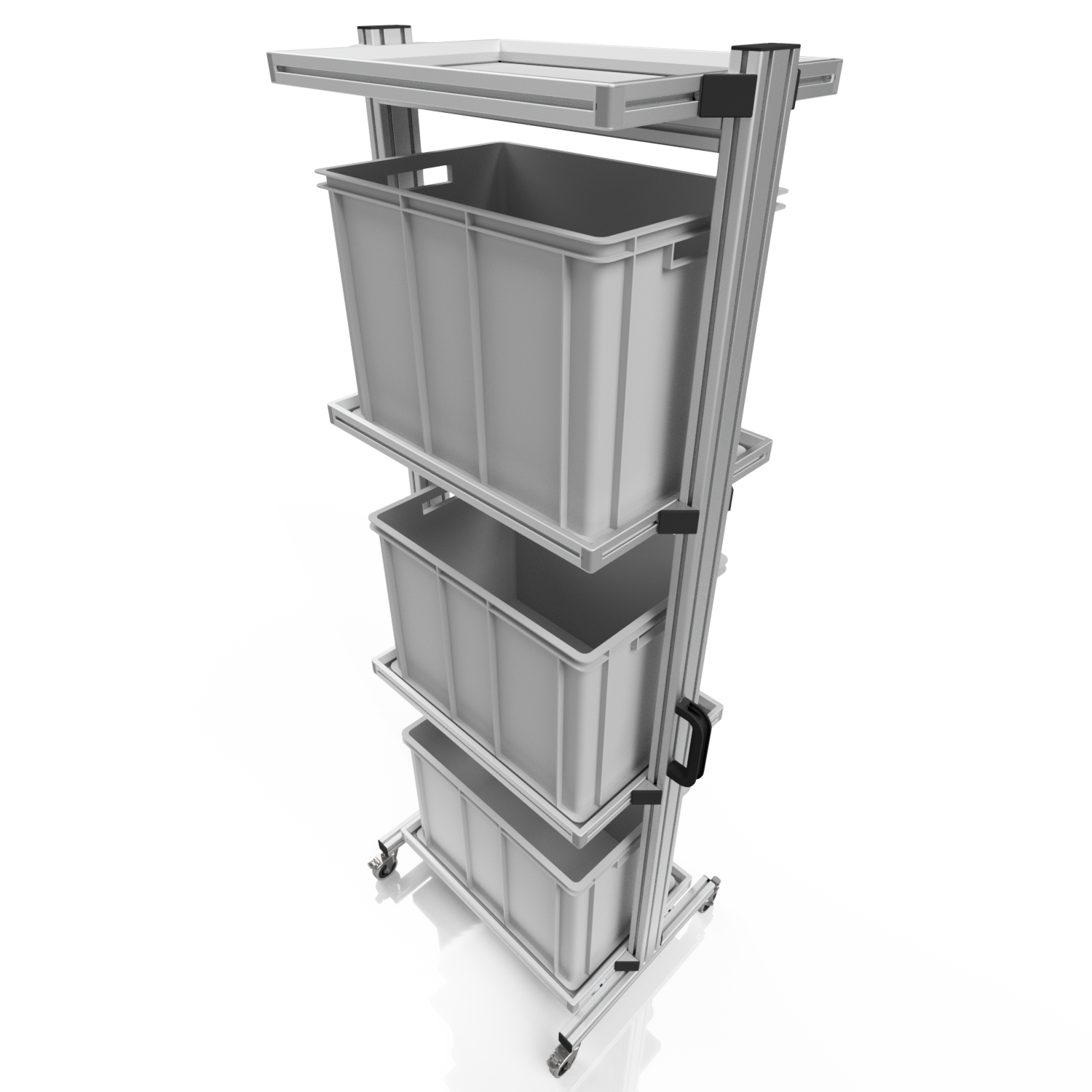 Systemwagen für Eurobehälter 60 x 40 H 200 cm ohne Auszug 