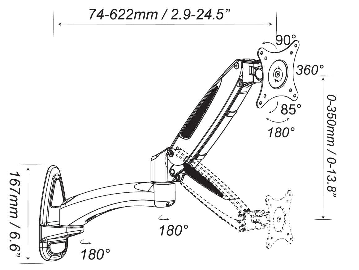 Monitor Arm, height-adjustable 3GP