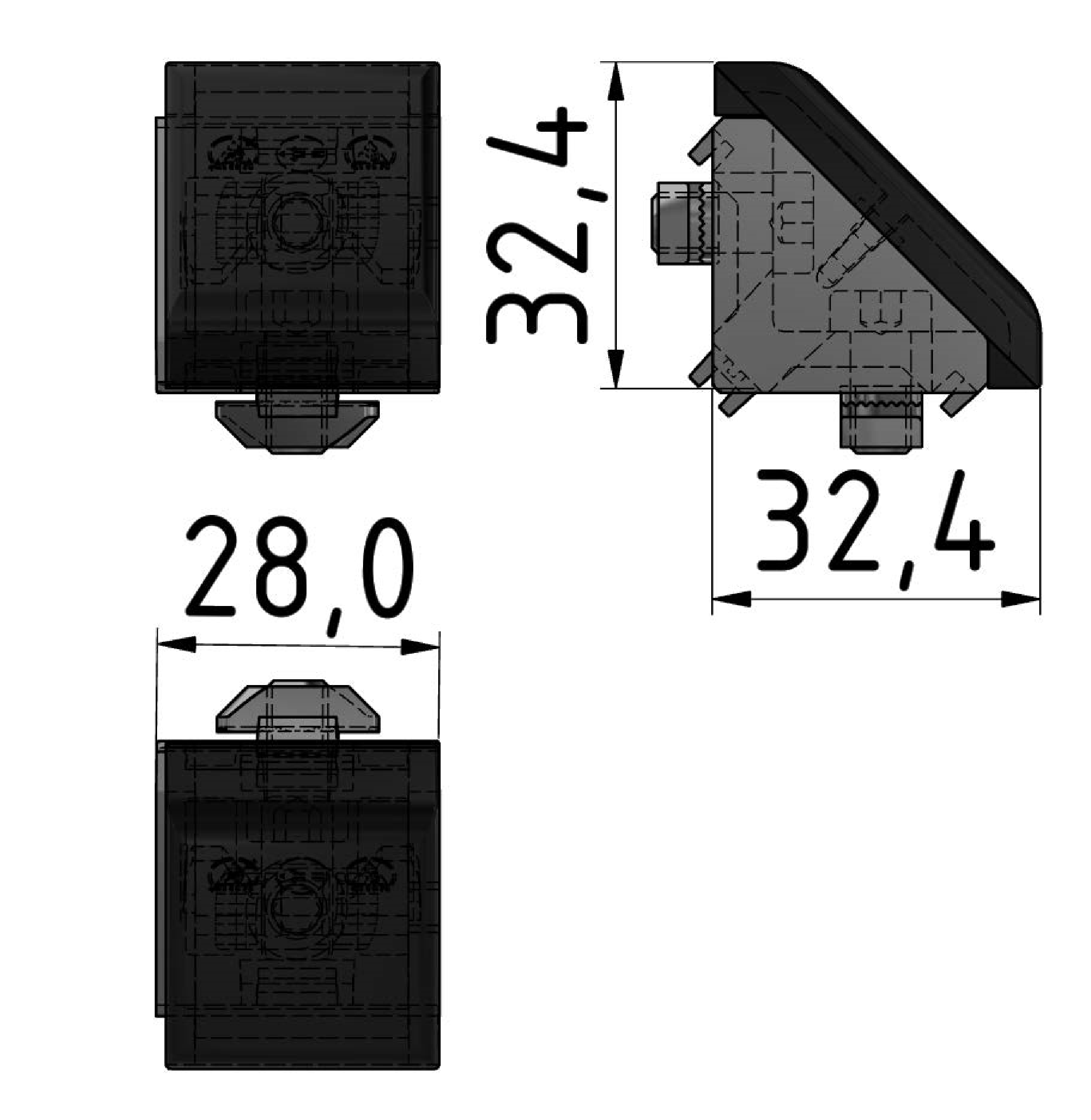 Winkelsatz 30x30, weißaluminium-8