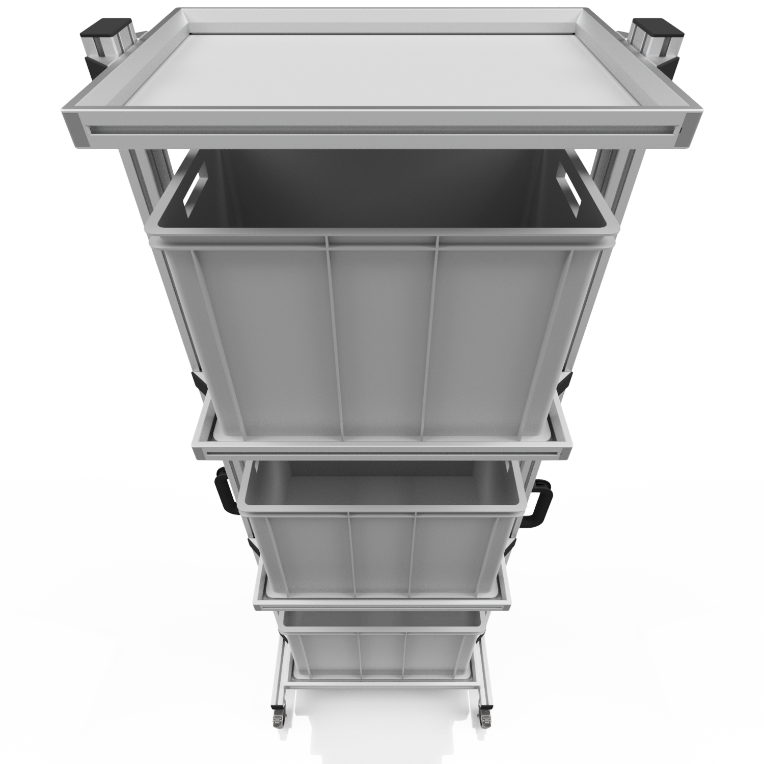 Systemwagen für Eurobehälter 60 x 40 H 200 cm ohne Auszug 