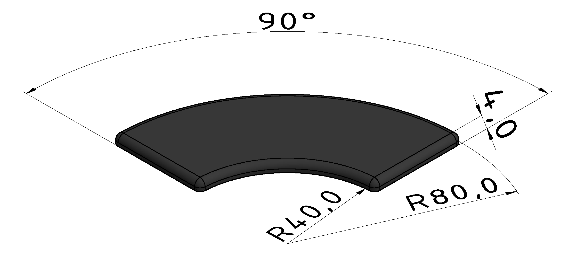 Abdeckkappe 8 R40/80-90°, schwarz