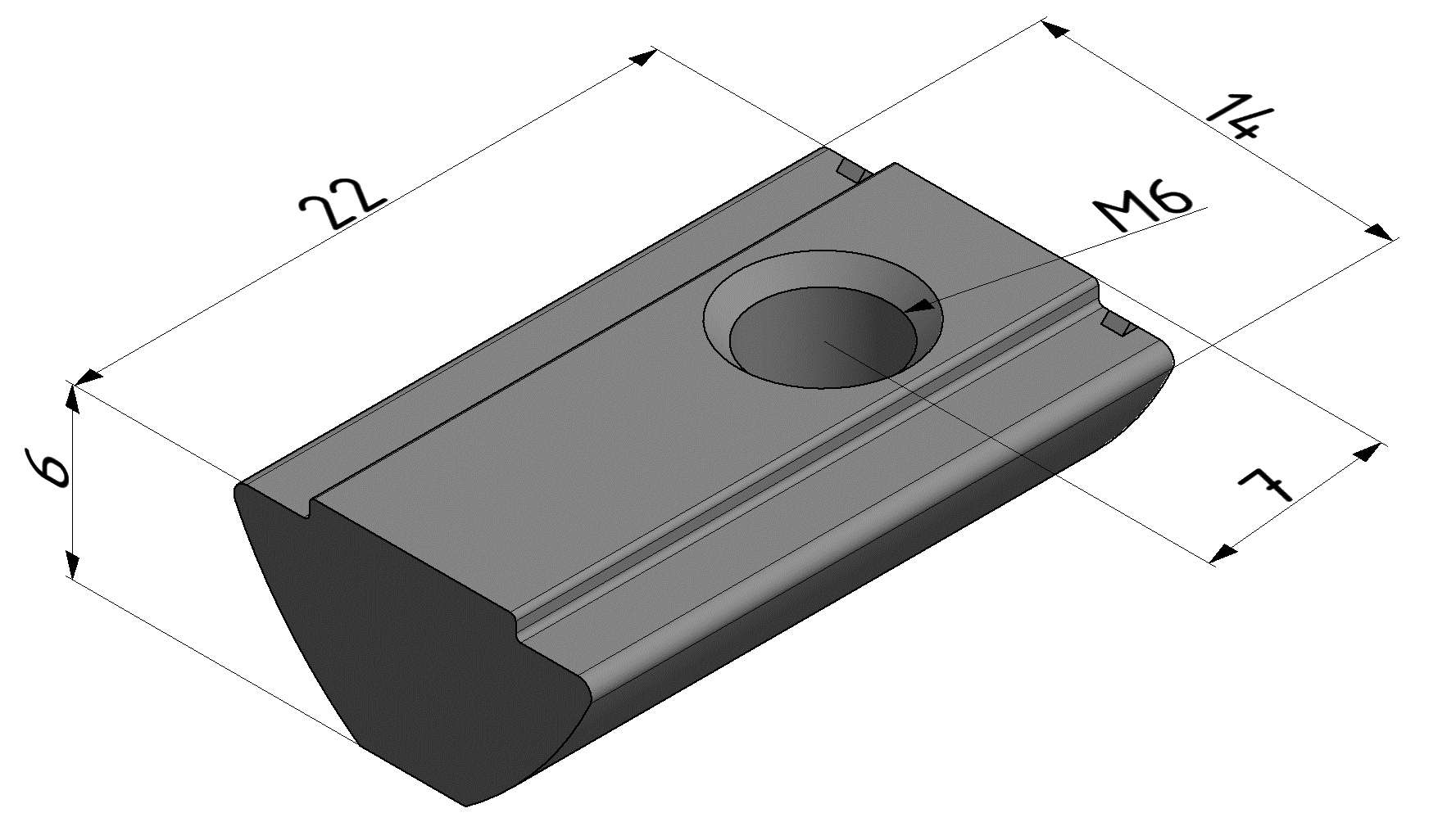 Nutenstein V 8 ESD St M6, verzinkt