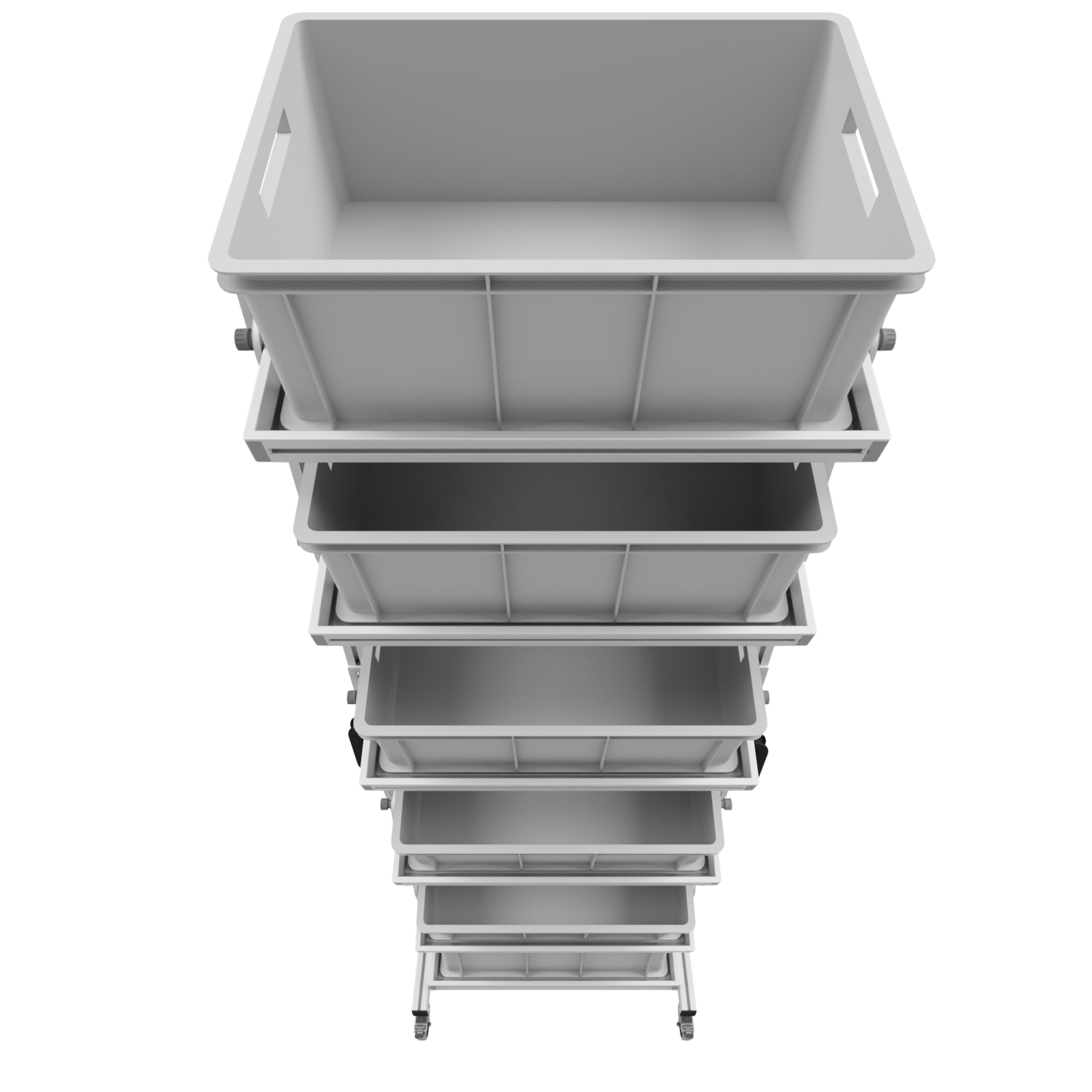 Systemwagen für Eurobehälter 60 x 40 H 200 cm neigbar