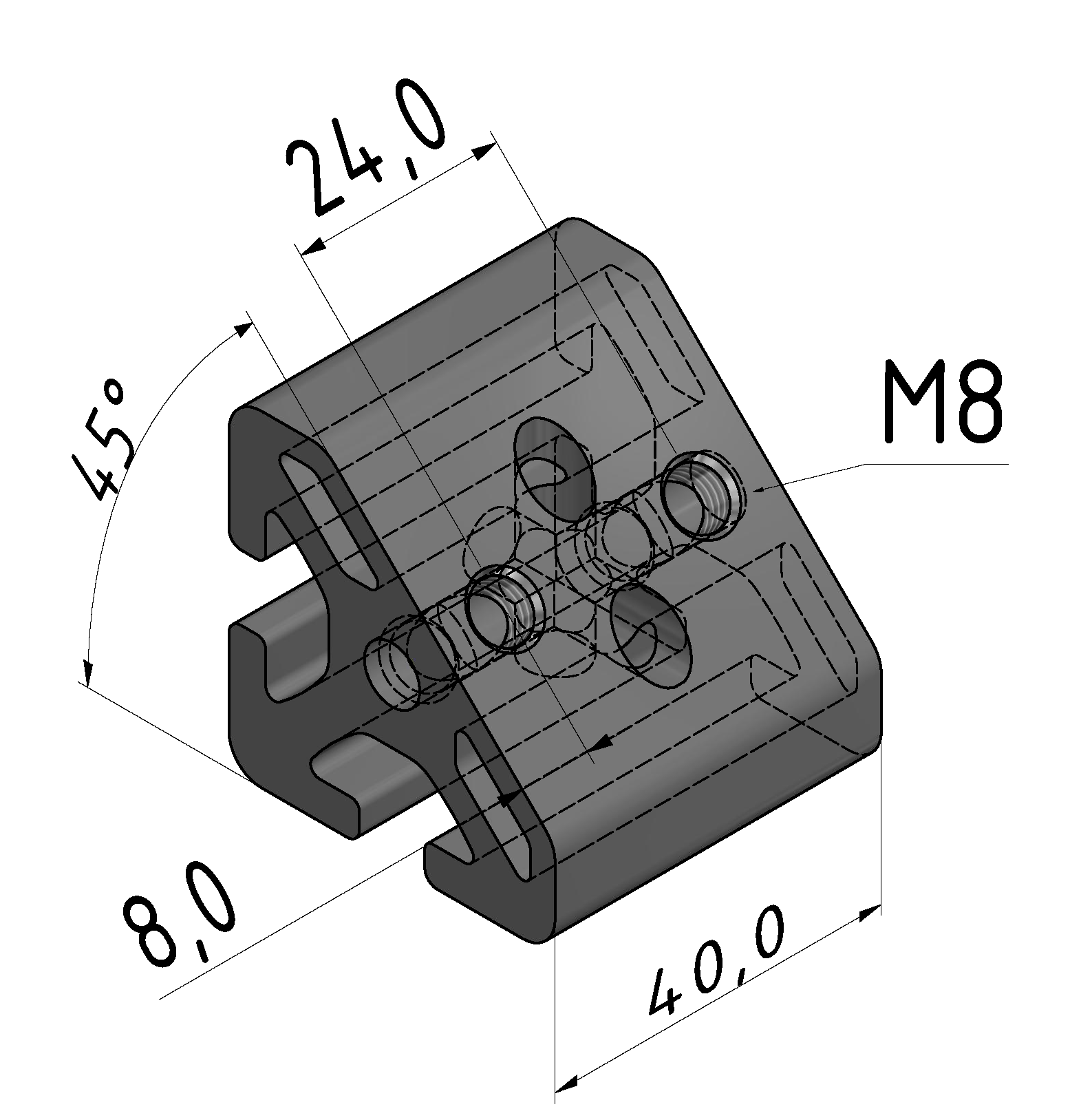 Angle Element 8 T1-40, natural