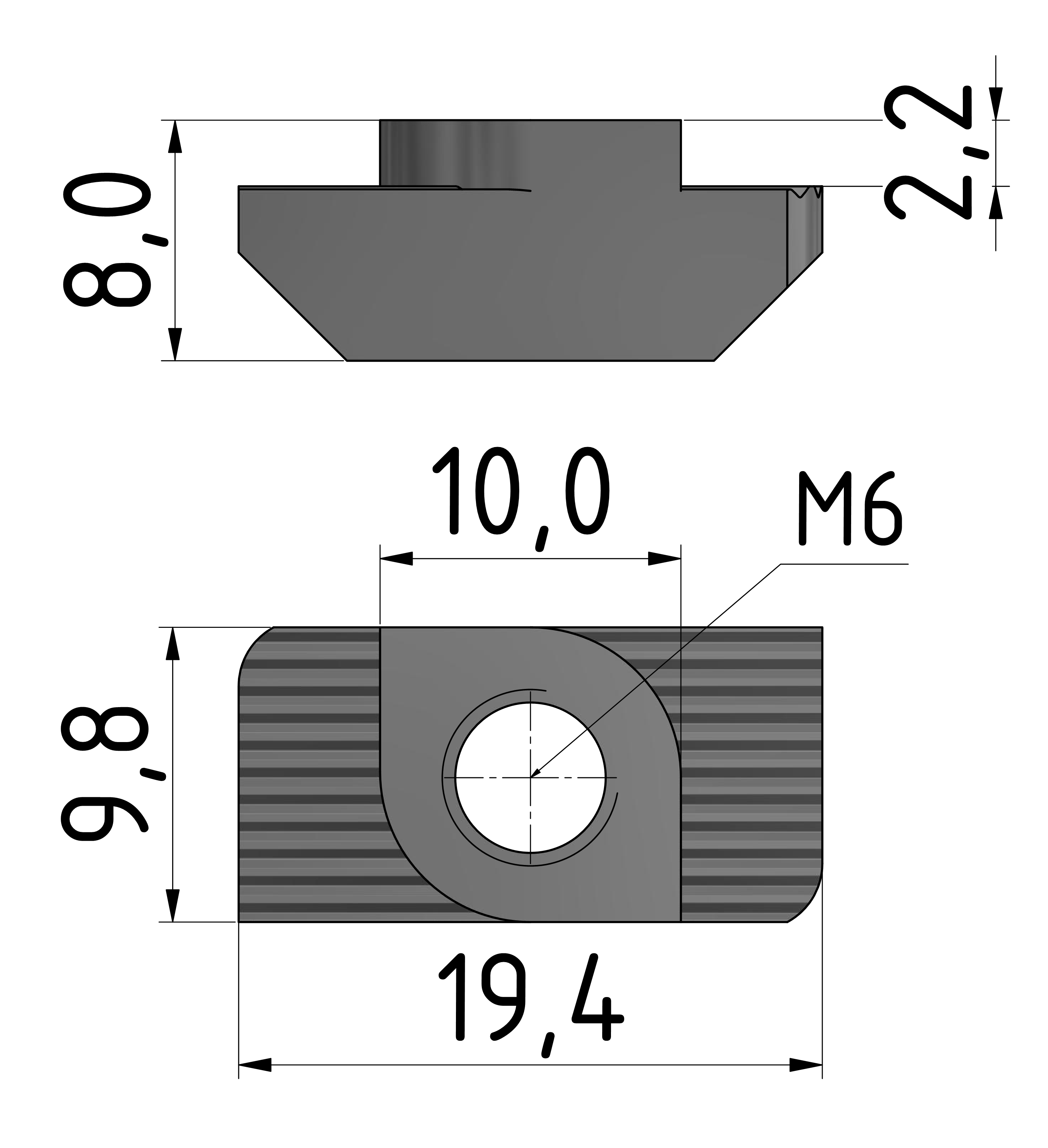 Hammermutter M6, Edelstahl-10