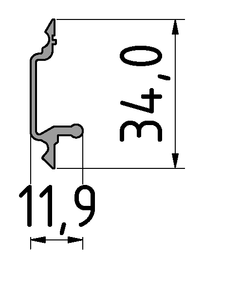 Wandprofil 40, natur