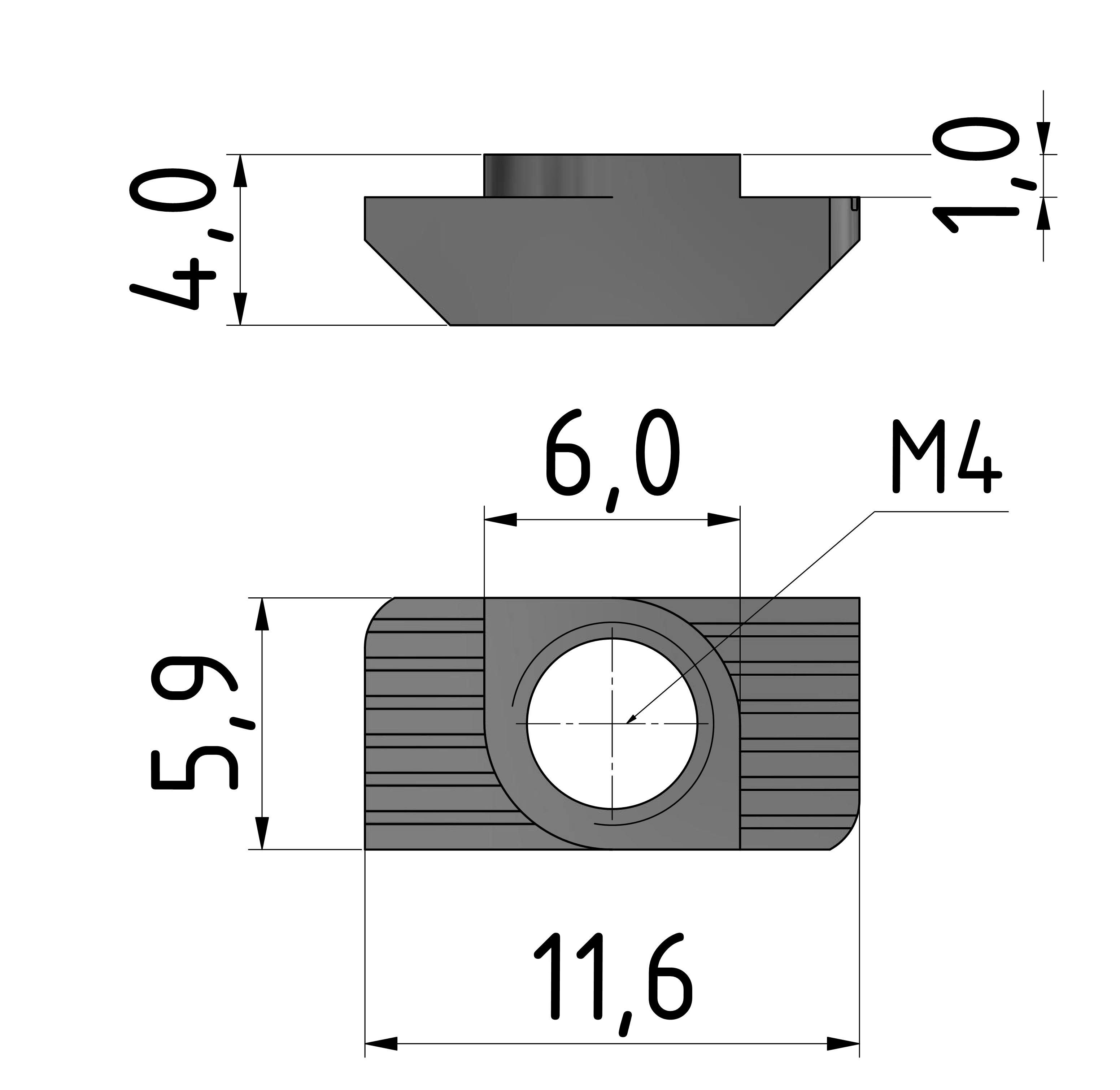 Hammermutter M4, Edelstahl-6