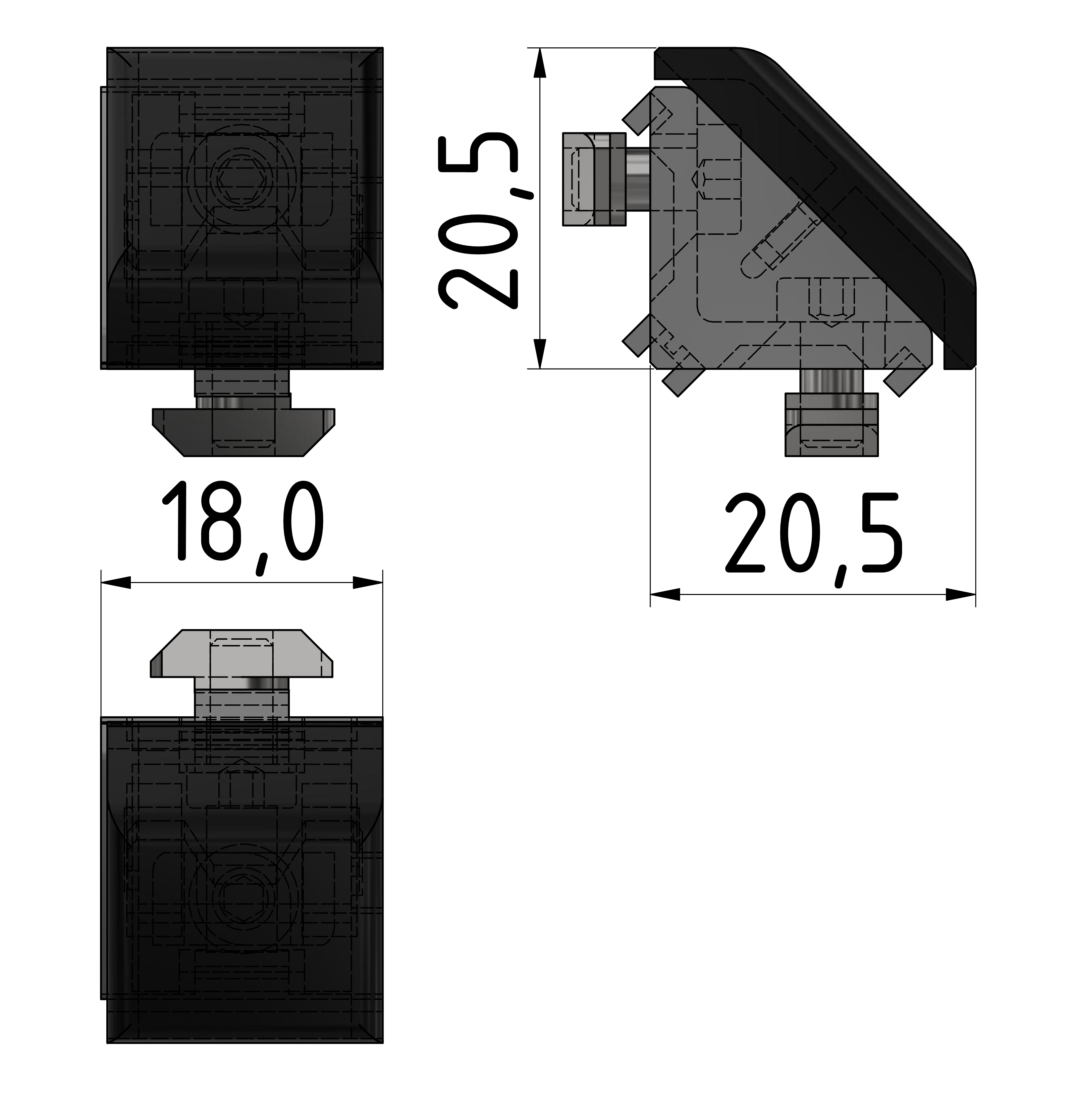 Angle Bracket Set  20x20, natural-6